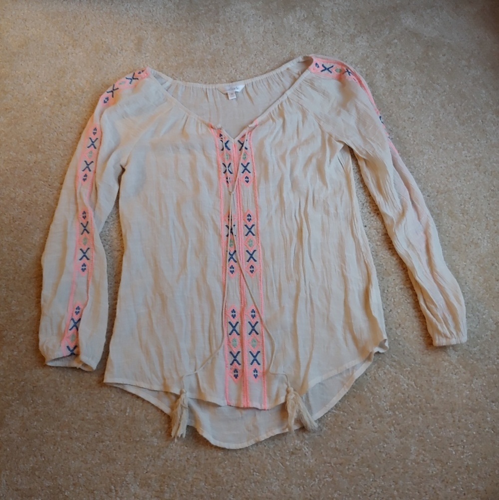 Charming Charlie gently worn semi sheer blouse